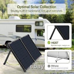 HQST 100 Watt 12 Volt Portable Solar Panel Suitcase with 30A PWM Controller