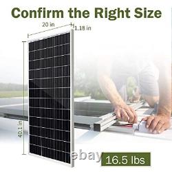 HQST 100 Watt 12V Monocrystalline Solar Panel with Solar Connectors, High
