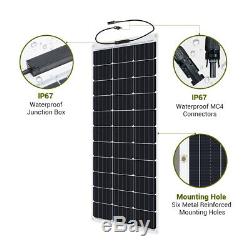 HQST 100W Watt 12V Mono High-Flexible Lightweight Solar Panel for RV/ Boat