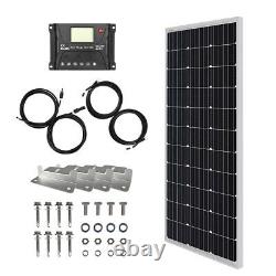 HQST 100W Watt 12V Solar Panel Starter Kit With 10A PWM Charge Controller RV Home