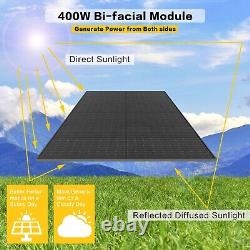 JJN 10BB 400watt Bifacial Solar Panels 12V/24V 2400-8000 Watt Solar Panel Kit