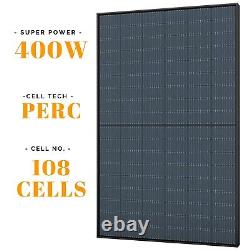 JJN 36PCS 400W Monocrystalline Solar Panels 14400 Watt 10BB 12V/24V Solar Panel