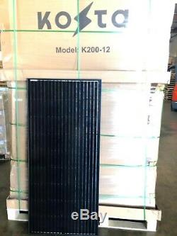 Kosta 200W 200 Watts Solar Panel 12 Volts Battery Monocrystalline Charger Marine