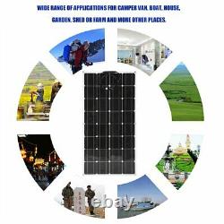 LCD Solar Panel 200 Watts 2pcs 100W Monocrystalline 12/24 Volt RV Boat Off Grid
