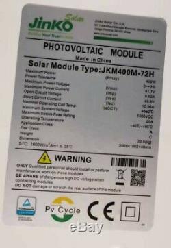 Lot of 10 Jinko 400W Mono Solar Panels 400 Watts UL Certified