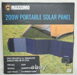 Massimo 200W Watt Portable Solar Panel 12V Home RV Marine