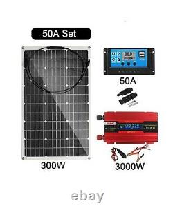 Monocrystalline 300W Watts 18V Solar Panel Kit system off grid 3000W Power Inver