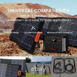 NURZVIY 200W Portable Solar Panel Foldable Lightweight Waterproof for Outdoor