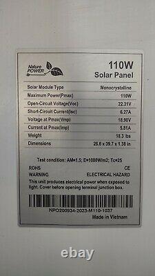 Nature Power Solar Panel Power Kit 110 Watts, Model 53110 THREE DAY SALE