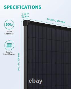 Nekteck 100 Watt Monocrystalline Solar Panel with Waterproof Design Efficient