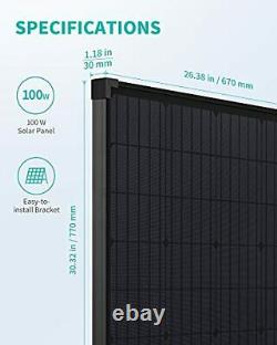 Nekteck 100 Watt Portable Monocrystalline Solar Panel with Waterproof Desig