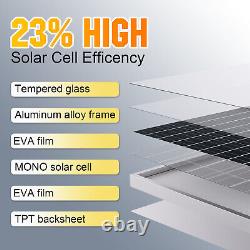 New Solar Panel 200 Watts 2pcs 100W Monocrystalline 12 Volt RV Boat Off Grid 24V