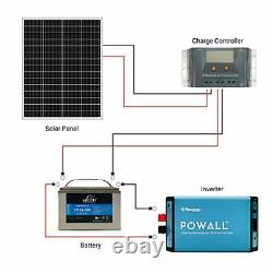 Newpowa 100 Watts 12 Volts Monocrystalline Solar Panel 100W 12V Compact Desig