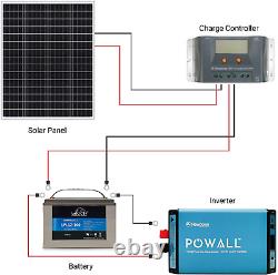 Newpowa 100 Watts 12 Volts Monocrystalline Solar Panel 100W 12V Compact Design H