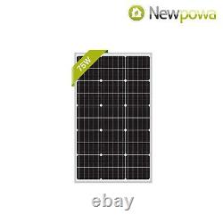 Newpowa 75W Watt 12V Solar Panel +MPPT 10A Charge Controller+6ft Extension Cable
