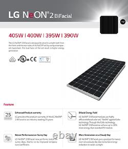 PALLET OF 25-LG ELECTRONICS-LG405N2T-J5 BIFACIAL-SOLAR PANEL-Total 10125 Watt