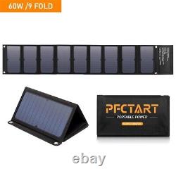 PFCTART 60W 18V Real Watt Portable Travel Solar Panel Kit Foldable For RVCamping