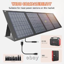 Portable 40W Solar Panels for 100-300W Power Stations, DC 12-15V Output, USB 3.0