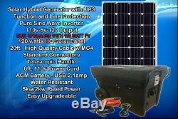 Portable Solar Generator 5000/2000 Watt 160 Watt MONO Solar Panel Pure Sine