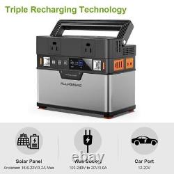 Portable Solar Generator Power Station &18V100W Folding Solar Panel For Outdoor