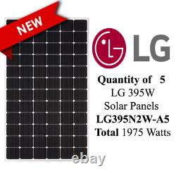 Quantity of 5 LG solar panels 395 Watts- LG395N2W-A5
