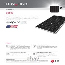 Quantity of 5 LG solar panels 395 Watts- LG395N2W-A5