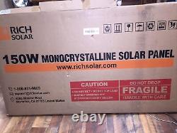 RICH SOLAR MONOXEYSTALLINE 150 WATT PANEL, RS M150 New Item In Box