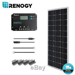 Renogy 100 Watts 12V Monocrystalline Solar Starter Kit 10A PWM Charge Controller