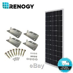 Renogy 100W Watt 12V Solar Panel with Z Bracket Mouting 100W 12V Off Grid PV Power