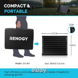 Renogy 100Watt 12Volt Mono Foldable Solar Suitcase With 20A Voyager for RV Camping