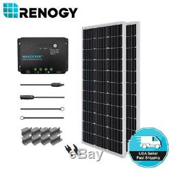 Renogy 200 Watts 12V Monocrystalline Solar Starter Kit 30A PWM Charge Controller