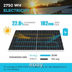 Renogy 2PCS 550W Watts Monocrystalline Solar Panel High-powered Grid-tie 12V 24V