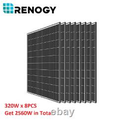 Renogy 4PCS 6PCS 8PCS 320W Watt 24V Monocrystalline Solar Panel Off Grid Home