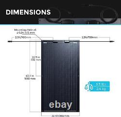 Renogy Solar Panel Mono 100W 12V Lightweight Semi Flexible Black Division