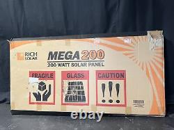 Rich Solar Mega 200 Watt 12V Monocrystalline Solar Panel New Open Box