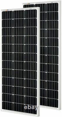 SOLAR 200 Watt 12 Volt Monocrystalline Solar Panel 2 Pack of 100W High Efficienc