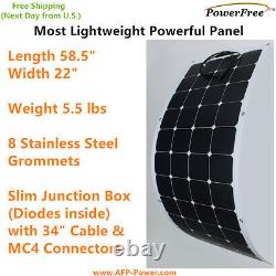Semi Flexible Bendable 135w 135 Watt Lightweight Solar Panel 12v Battery OffGrid