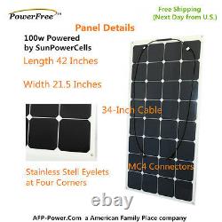 Semi-Flexible Bendable Lightweight 300w 300 Watt Solar Panel Kit for 12v Battery