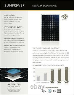 Sunpower 327 Watt solar panel 1/2 Price at $165 each
