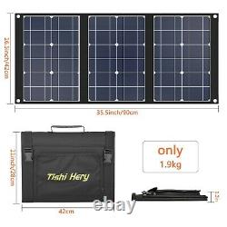 TISHI HERY 50W 12V Foldable Solar Panel Suitcase 50 Watt Off Grid RV Boat USB