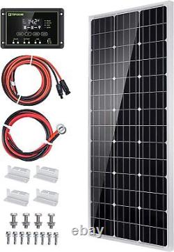 Topsolar Solar Panel Kit 100 W 12 V Monocrystalline Off Grid System for Homes RV