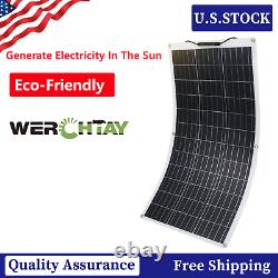 Werchtay 100W Watt 12V Mono High-Flexible Lightweight Solar Panel for RV/ Boat