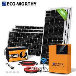 1000w 1200watt Solar Panel Kit 24v Volt Complete System & 2560wh Lithium Batterie