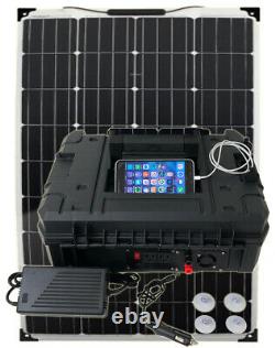 1000w Générateur Solaire Portable Lithium+150 Watt Panneau 110v Pure Sine Inverter