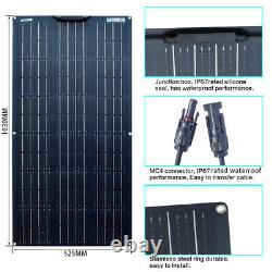 100w 12v Solar Panel Kit 100 Watt 18v Module Mono Flexible 20a Contrôleur Voiture Rv