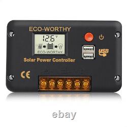100w 200w Watt Solar Panel Complete Kit Lifepo4 Batterie Pour Rv Camping Marine Us