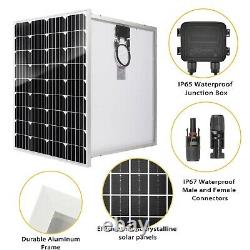 12v 100w 100 Watt Monocrystallin Solar Panel Kit Home Chargeur De Batterie Rv Marine