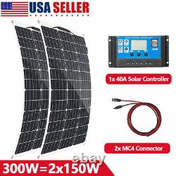 150-900 Watts Solar Panel Kit 40a 12v Batterie Chargeur Contrôleur Caravan Boat Us