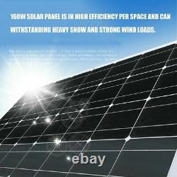 160watt Solar Panel Flexible Photovoltaïque Home Roof Bateau Car 18v Batterie Chargeur
