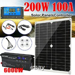 200 Watts Solar Panel Kit 100a 12v Batterie Chargeur Contrôleur 6000w